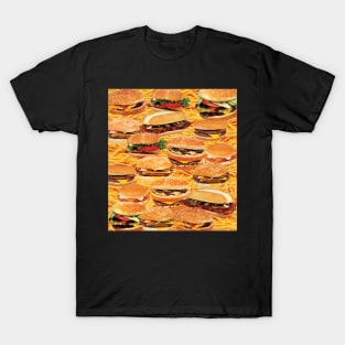 Hamburger and fries fast food extravaganza. T-Shirt